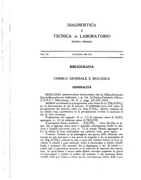 Diagnostica e tecnica di laboratorio rivista mensile