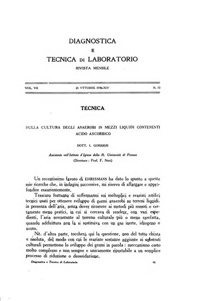 Diagnostica e tecnica di laboratorio rivista mensile