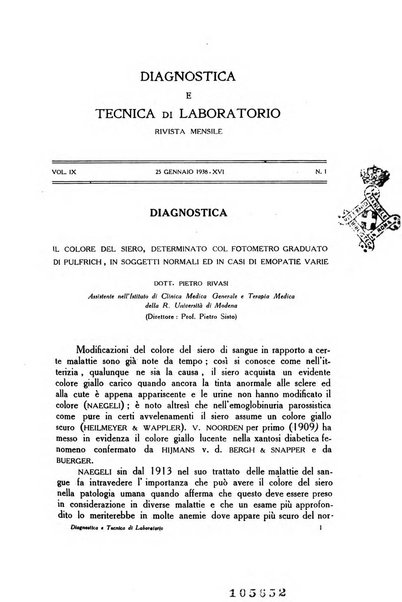 Diagnostica e tecnica di laboratorio rivista mensile