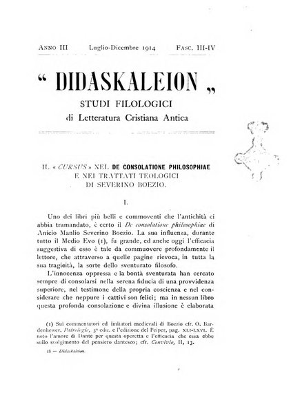 Didaskaleion studi filologici di letteratura cristiana antica