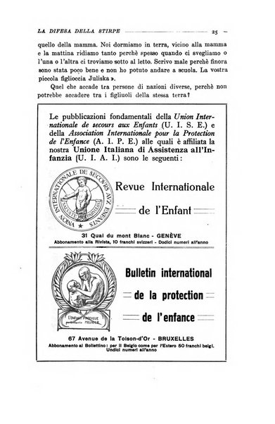 La difesa della stirpe rivista dell'Unione italiana d'assistenza all'infanzia