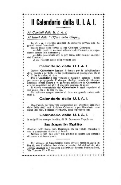 La difesa della stirpe rivista dell'Unione italiana d'assistenza all'infanzia