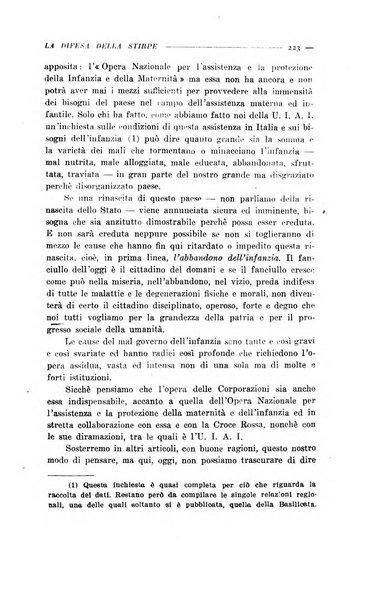 La difesa della stirpe rivista dell'Unione italiana d'assistenza all'infanzia