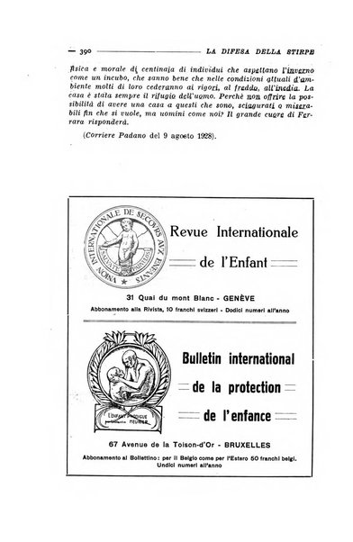 La difesa della stirpe rivista dell'Unione italiana d'assistenza all'infanzia