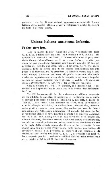 La difesa della stirpe rivista dell'Unione italiana d'assistenza all'infanzia