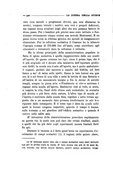 La difesa della stirpe rivista dell'Unione italiana d'assistenza all'infanzia