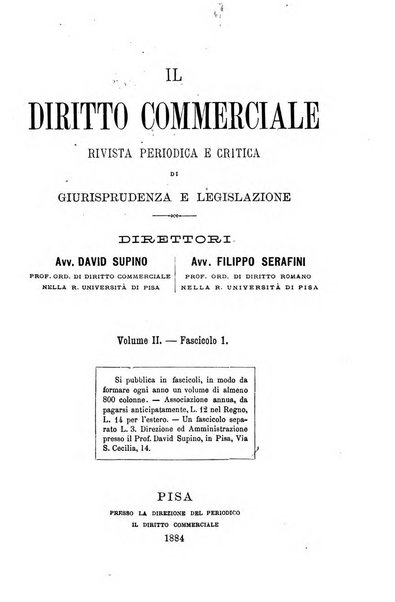 Il diritto commerciale rivista periodica e critica di giurisprudenza e legislazione