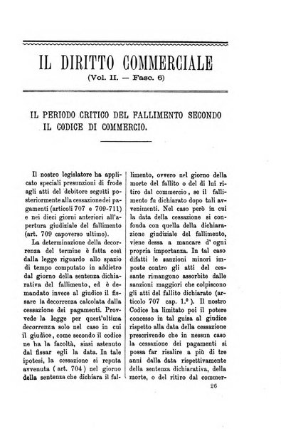 Il diritto commerciale rivista periodica e critica di giurisprudenza e legislazione