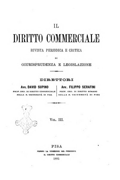 Il diritto commerciale rivista periodica e critica di giurisprudenza e legislazione