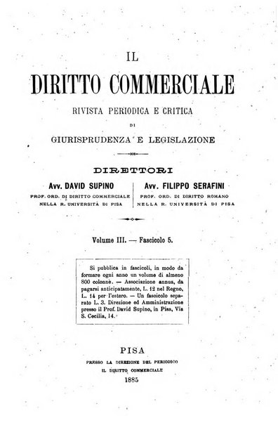 Il diritto commerciale rivista periodica e critica di giurisprudenza e legislazione