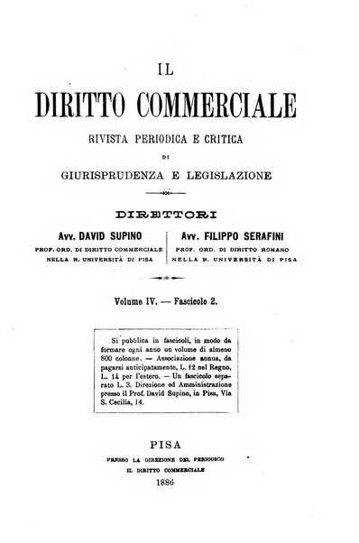 Il diritto commerciale rivista periodica e critica di giurisprudenza e legislazione