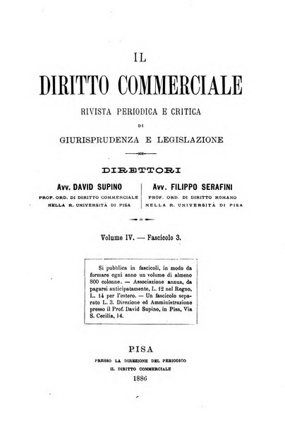 Il diritto commerciale rivista periodica e critica di giurisprudenza e legislazione