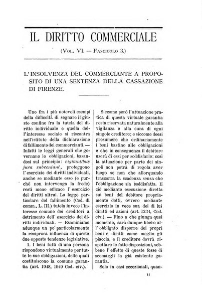 Il diritto commerciale rivista periodica e critica di giurisprudenza e legislazione