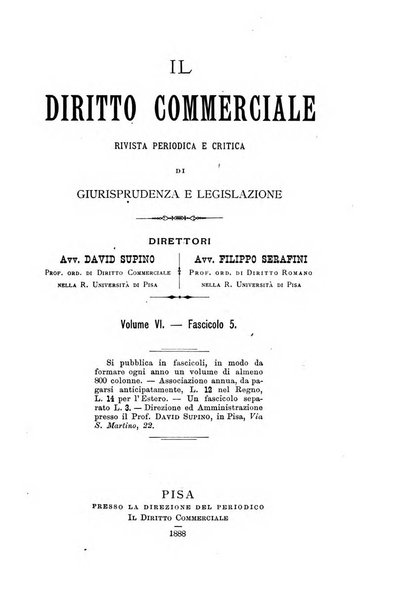 Il diritto commerciale rivista periodica e critica di giurisprudenza e legislazione