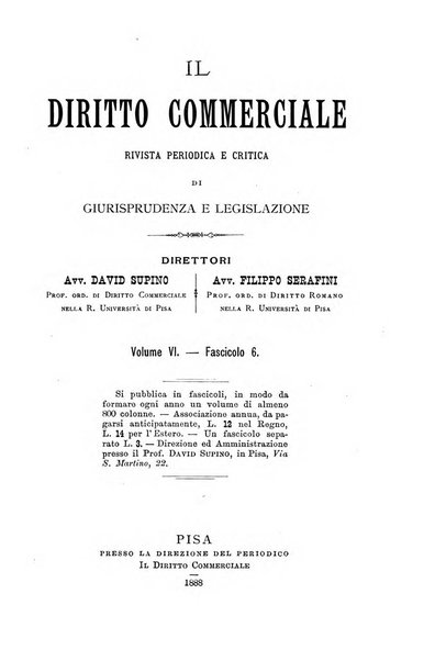 Il diritto commerciale rivista periodica e critica di giurisprudenza e legislazione