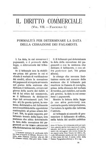 Il diritto commerciale rivista periodica e critica di giurisprudenza e legislazione