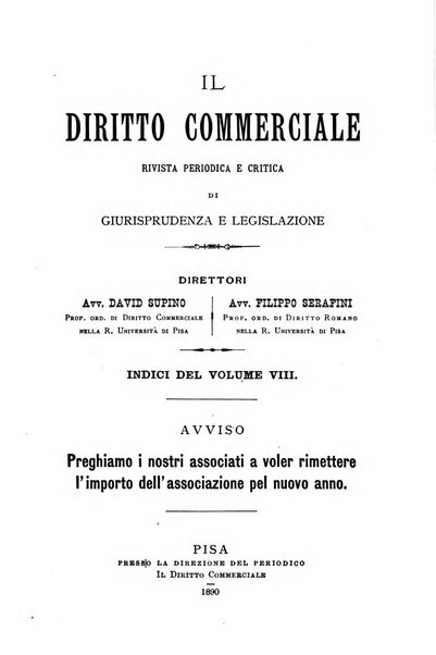 Il diritto commerciale rivista periodica e critica di giurisprudenza e legislazione