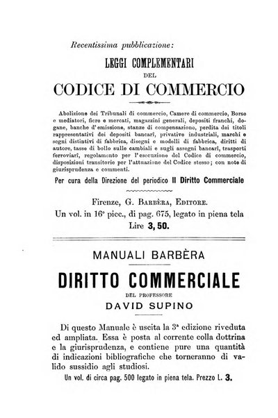 Il diritto commerciale rivista periodica e critica di giurisprudenza e legislazione