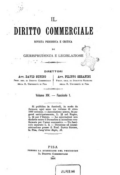 Il diritto commerciale rivista periodica e critica di giurisprudenza e legislazione