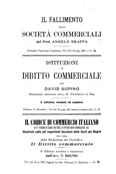 Il diritto commerciale rivista periodica e critica di giurisprudenza e legislazione