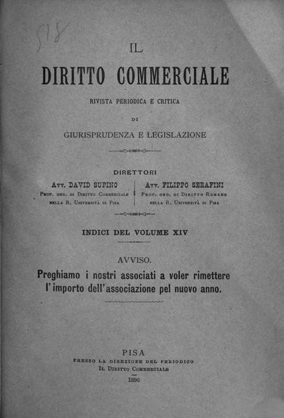 Il diritto commerciale rivista periodica e critica di giurisprudenza e legislazione