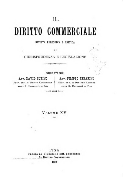 Il diritto commerciale rivista periodica e critica di giurisprudenza e legislazione