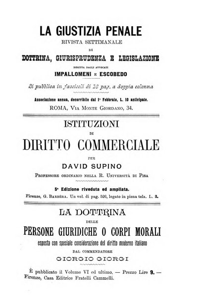 Il diritto commerciale rivista periodica e critica di giurisprudenza e legislazione