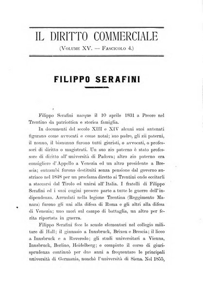 Il diritto commerciale rivista periodica e critica di giurisprudenza e legislazione