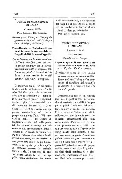 Il diritto commerciale rivista periodica e critica di giurisprudenza e legislazione