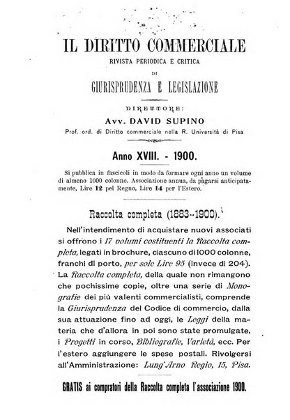 Il diritto commerciale rivista periodica e critica di giurisprudenza e legislazione