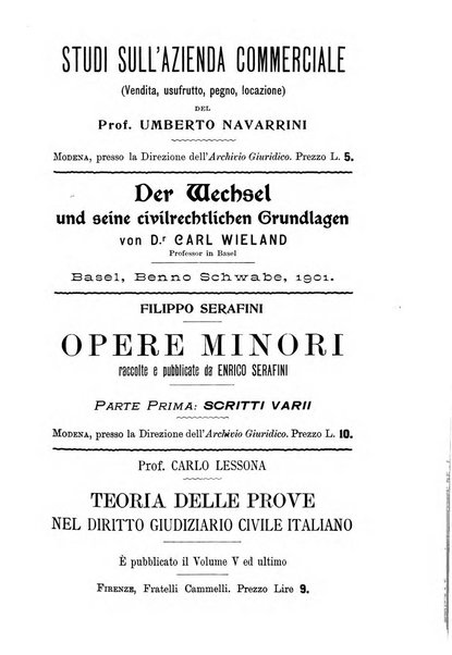 Il diritto commerciale rivista periodica e critica di giurisprudenza e legislazione