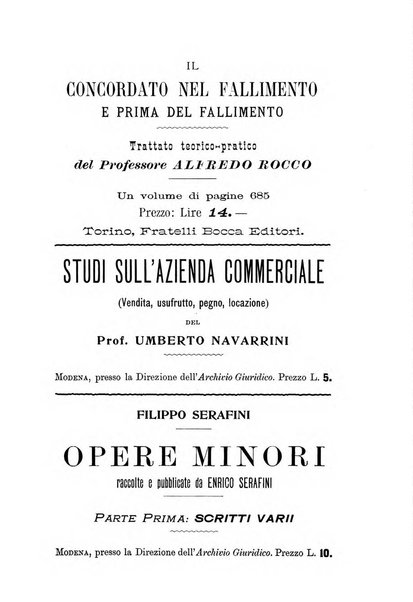 Il diritto commerciale rivista periodica e critica di giurisprudenza e legislazione