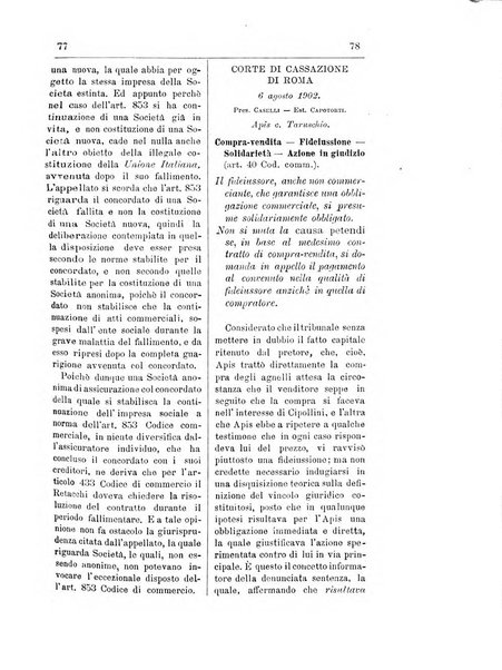 Il diritto commerciale rivista periodica e critica di giurisprudenza e legislazione