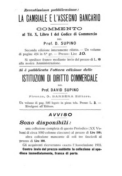 Il diritto commerciale rivista periodica e critica di giurisprudenza e legislazione