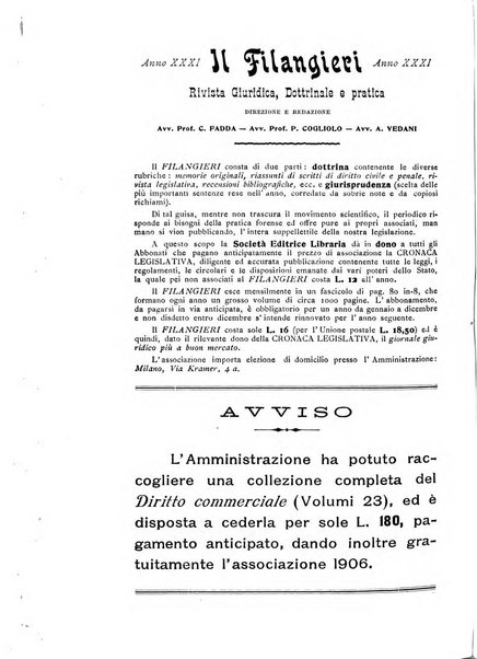 Il diritto commerciale rivista periodica e critica di giurisprudenza e legislazione