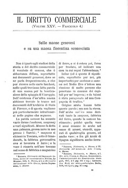 Il diritto commerciale rivista periodica e critica di giurisprudenza e legislazione