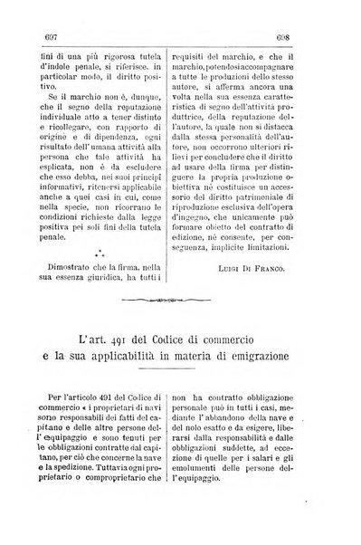 Il diritto commerciale rivista periodica e critica di giurisprudenza e legislazione