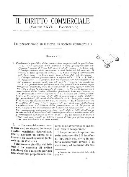 Il diritto commerciale rivista periodica e critica di giurisprudenza e legislazione