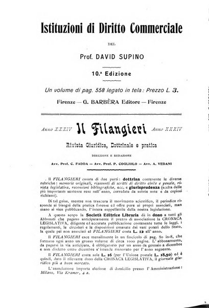 Il diritto commerciale rivista periodica e critica di giurisprudenza e legislazione