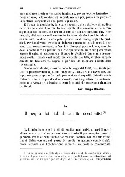 Il diritto commerciale rivista periodica e critica di giurisprudenza e legislazione