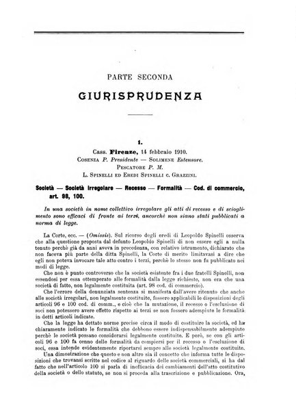 Il diritto commerciale rivista periodica e critica di giurisprudenza e legislazione