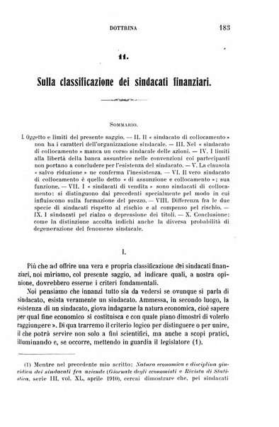 Il diritto commerciale rivista periodica e critica di giurisprudenza e legislazione