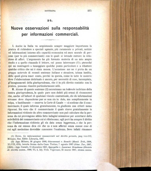 Il diritto commerciale rivista periodica e critica di giurisprudenza e legislazione