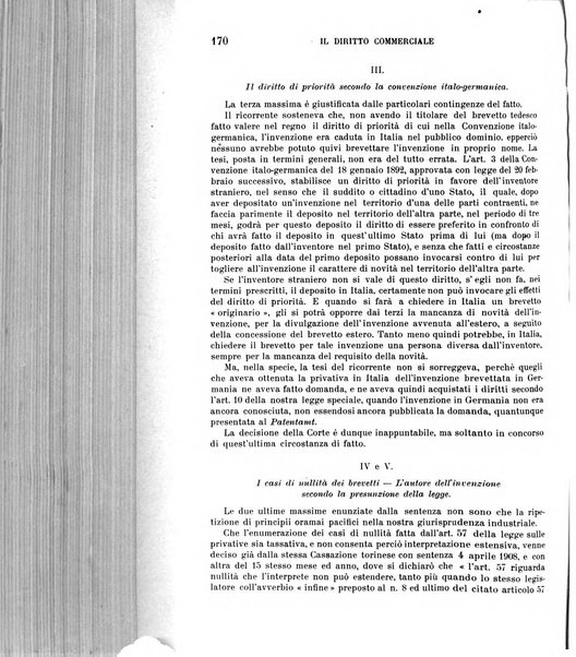 Il diritto commerciale rivista periodica e critica di giurisprudenza e legislazione