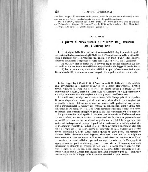 Il diritto commerciale rivista periodica e critica di giurisprudenza e legislazione