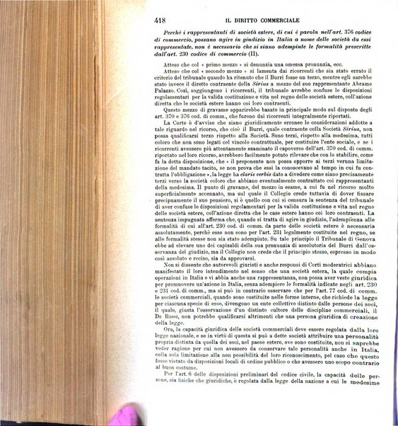 Il diritto commerciale rivista periodica e critica di giurisprudenza e legislazione