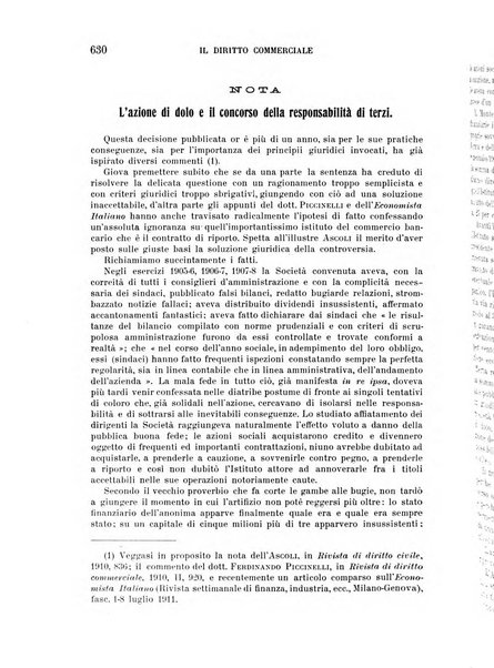 Il diritto commerciale rivista periodica e critica di giurisprudenza e legislazione