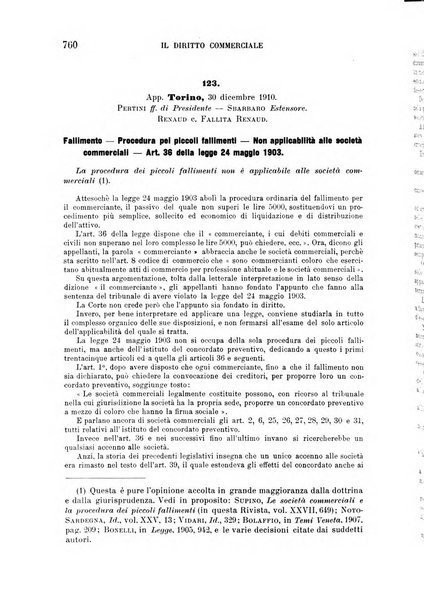 Il diritto commerciale rivista periodica e critica di giurisprudenza e legislazione