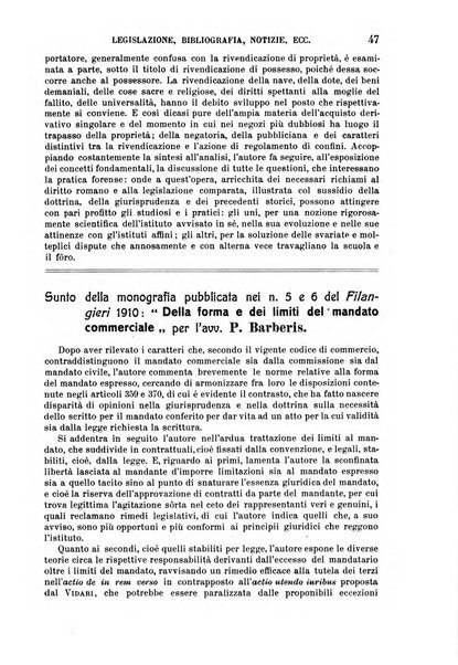 Il diritto commerciale rivista periodica e critica di giurisprudenza e legislazione