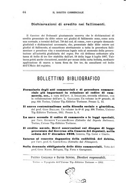 Il diritto commerciale rivista periodica e critica di giurisprudenza e legislazione